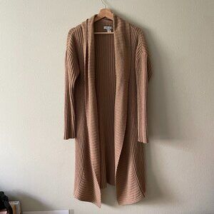 Long brown oversized cardigan duster boho